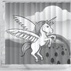 Cute Unicorn Print Shower Curtain-Free Shipping