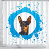 Miniature Pinscher Dog Print Shower Curtain-Free Shipping