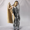 German Shepherd Black And White Print Hooded Blanket