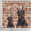 Miniature Pinscher Print Shower Curtains-Free Shipping
