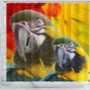 Blue and Yellow Macaw Print Shower Curtain-Free Shipping