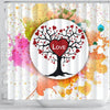 Colorful Love Tree Print Shower Curtain-Free Shipping
