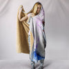 Cute Cat And Dog Watercolor Art Print Hooded Blanket