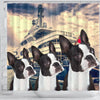 Boston Terrier Print Shower Curtains-Free Shipping