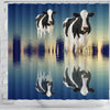 Girolando Cattle (Cow) Reflection In Water Print Shower Curtain-Free Shipping