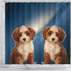Cute Cavapoo Print Shower Curtains-Free Shipping