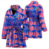 Hyacinth Macaw Parrot Pattern Print Women's Bath Robe-Free Shipping