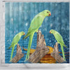 Cute Rose Ringed Parakeet Print Shower Curtains-Free Shipping
