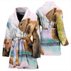 Airedale Terrier Print Women's Bath Robe-Free Shipping