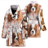 Cute Cavalier King Charles Spaniel Print Women's Bath Robe-Free Shipping