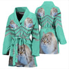 Ragamuffin Cat Print Women's Bath Robe-Free Shipping