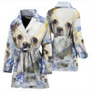 Cute Chihuahua Dog Color Art Print Women's Bath Robe-Free Shipping