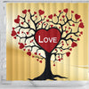 Love Tree Print Shower Curtain-Free Shipping