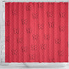 Butterfly Print On Red Shower Curtain-Free Shipping