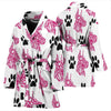 Amazing Great Dane Pink Print Women's Bath Robe-Free Shipping