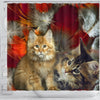Cute Maine Coon Print Shower Curtains-Free Shipping