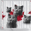 British Shorthair Print Shower Curtains-Free Shipping