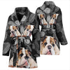 Cute Bulldog Print Women's Bath Robe-Free Shipping