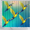Blue And Yellow Macaw Parrot Print Shower Curtains-Free Shipping