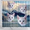 Burmilla Cat Print Shower Curtains-Free Shipping