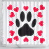 Dog Paws with Love Print Shower Curtain-Free Shipping