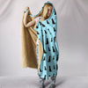 Black Labrador Dog Pattern Print Hooded Blanket