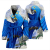Hyacinth macaw Parrot Print Women's Bath Robe-Free Shipping