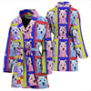 West Highland White Terrier Dog Color Pattern Print Women's Bath Robe-Free Shipping