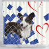 Cardigan Welsh Corgi Dog Print Shower Curtain-Free Shipping