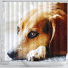 Beagle Dog Art Print Shower Curtains-Free Shipping