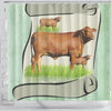 Red Brangus Cattle (Cow) Art Print Shower Curtain-Free Shipping