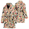 Basenji Dog Floral Print Women's Bath Robe-Free Shipping