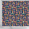 Australian Cattle Dog Floral Print Shower Curtains-Free Shipping
