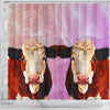 Simmental Cattle (Cow) Print Shower Curtains-Free Shipping