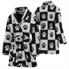 Dog Paws Print Women's Bath Robe-Free Shipping