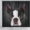Boston Terrier Print Shower Curtains-Free Shipping