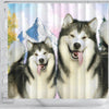 Cute Alaskan Malamute Print Shower Curtains-Free Shipping