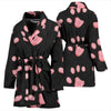 Pink Paws Print Women's Bath Robe-Free Shipping