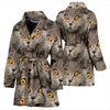 Scottish Fold Cat Print Women's Bath Robe-Free Shipping
