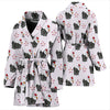 Cute Birds With Paws Print Women's Bath Robe-Free Shipping