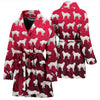 Great Pyrenees Dog Pattern On Red Print Women's Bath Robe-Free Shipping
