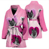 Norwegian Elkhound dog Print Women's Bath Robe-Free Shipping