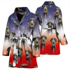 Scottish Deerhound Dog Print Women's Bath Robe-Free Shipping