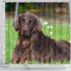 German Longhair Pointer Print Shower Curtains-Free Shipping