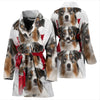 Australian Shepherd Print Women's Bath Robe-Free Shipping