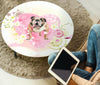 Bulldog Print Circular Coffee Table