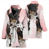 Toy Fox Terrier Dog Print Women's Bath Robe-Free Shipping