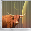 Salers Cattle (Cow) Print Shower Curtain-Free Shipping
