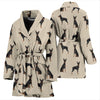 German Pinscher Dog Art Pattern Print Women's Bath Robe-Free Shipping