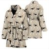 Lovely Wire Fox Terrier Dog Pattern Print Women's Bath Robe-Free Shipping